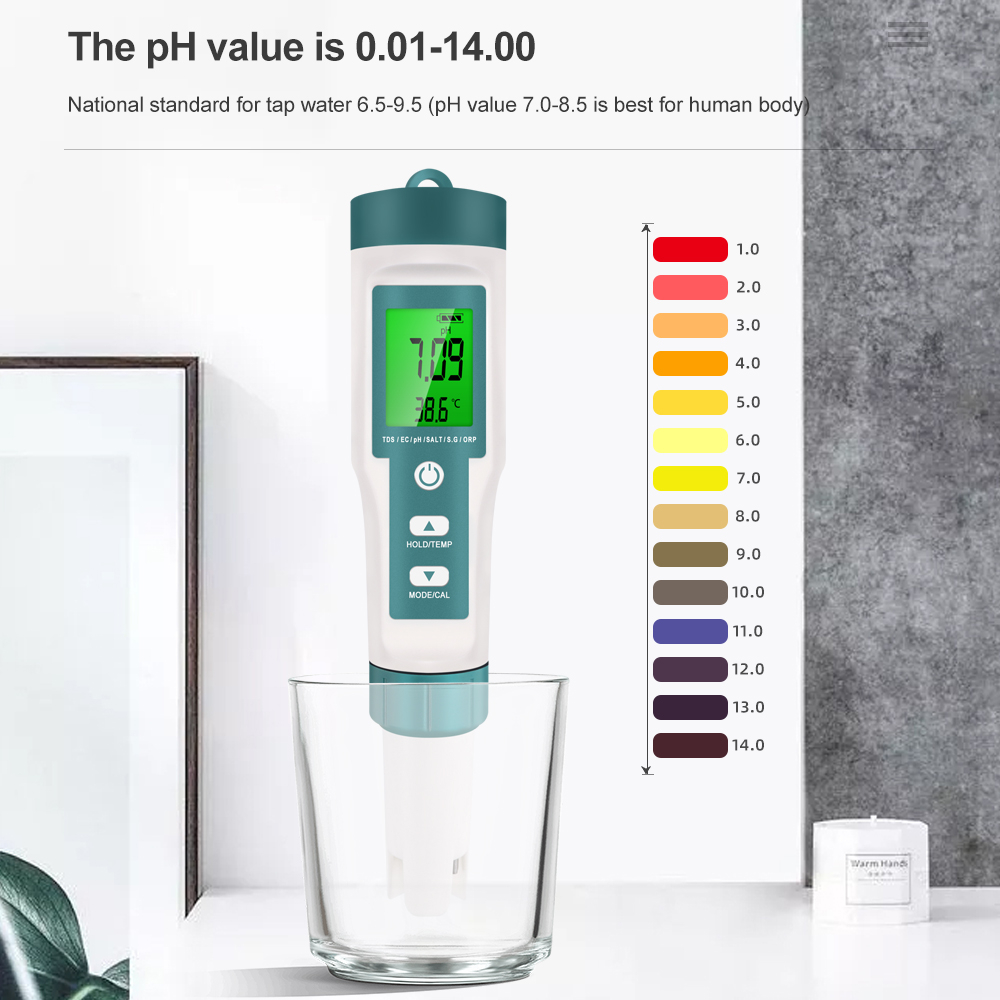 7 Trong 1 PH TDS EC ORP Độ Mặn - đánh giá và giá Ph Meter Digital Water Tester